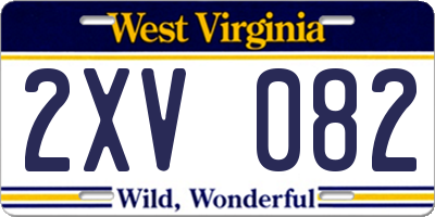 WV license plate 2XV082