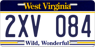 WV license plate 2XV084