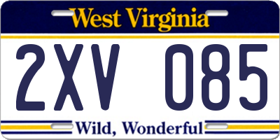 WV license plate 2XV085