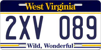 WV license plate 2XV089
