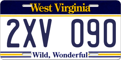 WV license plate 2XV090