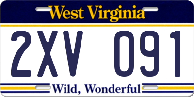 WV license plate 2XV091