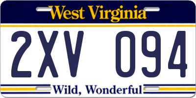 WV license plate 2XV094