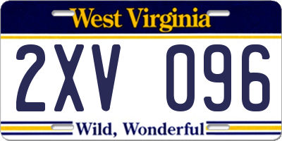 WV license plate 2XV096