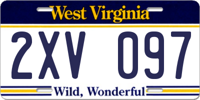 WV license plate 2XV097