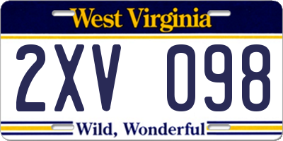 WV license plate 2XV098