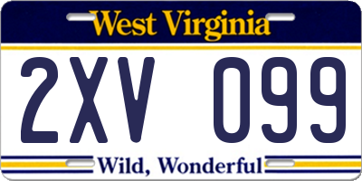 WV license plate 2XV099