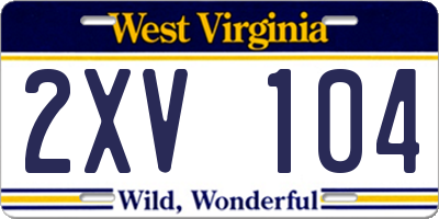 WV license plate 2XV104