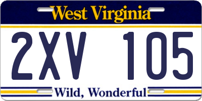 WV license plate 2XV105
