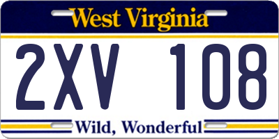 WV license plate 2XV108