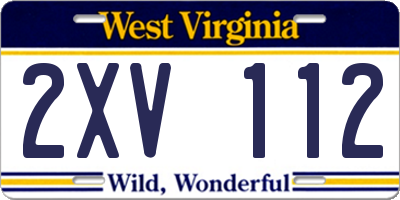 WV license plate 2XV112