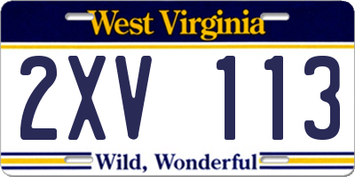 WV license plate 2XV113