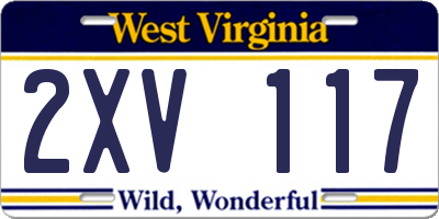 WV license plate 2XV117