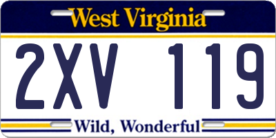 WV license plate 2XV119