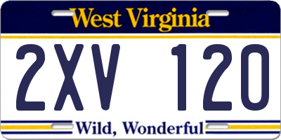 WV license plate 2XV120