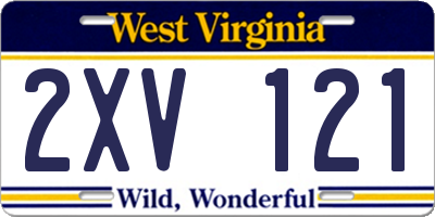 WV license plate 2XV121