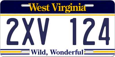 WV license plate 2XV124