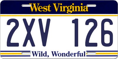 WV license plate 2XV126