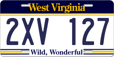 WV license plate 2XV127