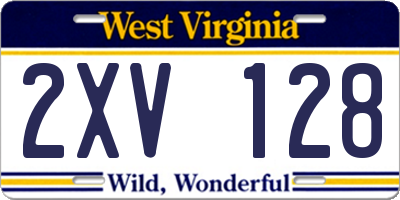 WV license plate 2XV128