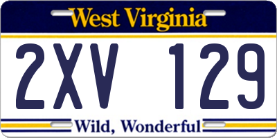 WV license plate 2XV129