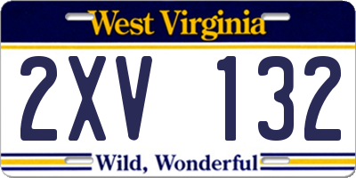 WV license plate 2XV132