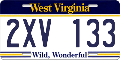 WV license plate 2XV133