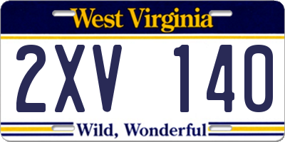 WV license plate 2XV140