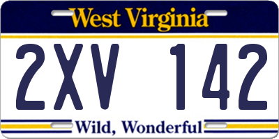 WV license plate 2XV142