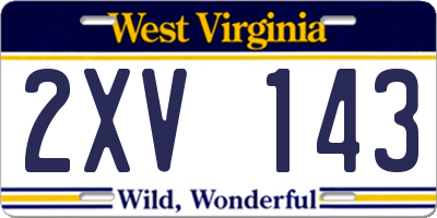 WV license plate 2XV143