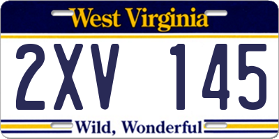 WV license plate 2XV145