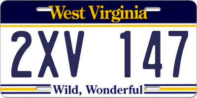 WV license plate 2XV147