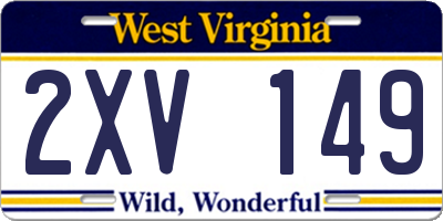 WV license plate 2XV149
