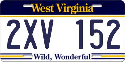 WV license plate 2XV152