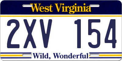 WV license plate 2XV154
