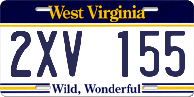 WV license plate 2XV155