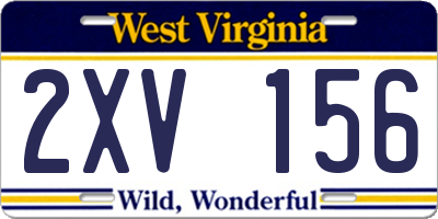 WV license plate 2XV156