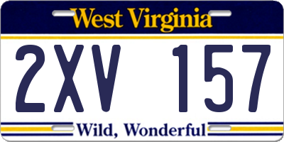 WV license plate 2XV157