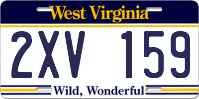WV license plate 2XV159