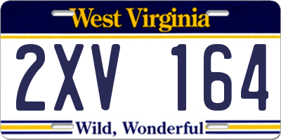 WV license plate 2XV164