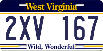 WV license plate 2XV167
