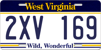 WV license plate 2XV169