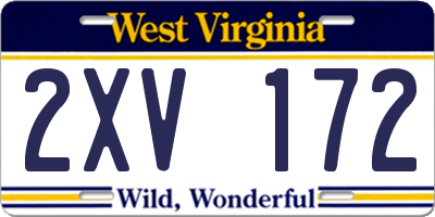 WV license plate 2XV172