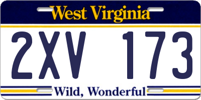 WV license plate 2XV173
