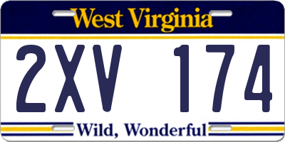 WV license plate 2XV174