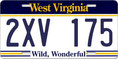 WV license plate 2XV175