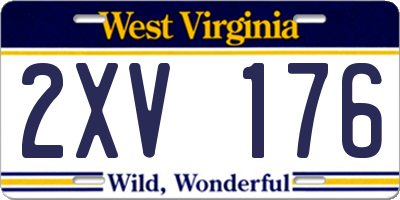 WV license plate 2XV176