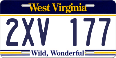 WV license plate 2XV177