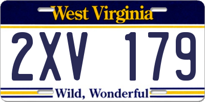 WV license plate 2XV179