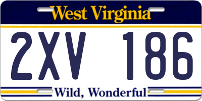 WV license plate 2XV186